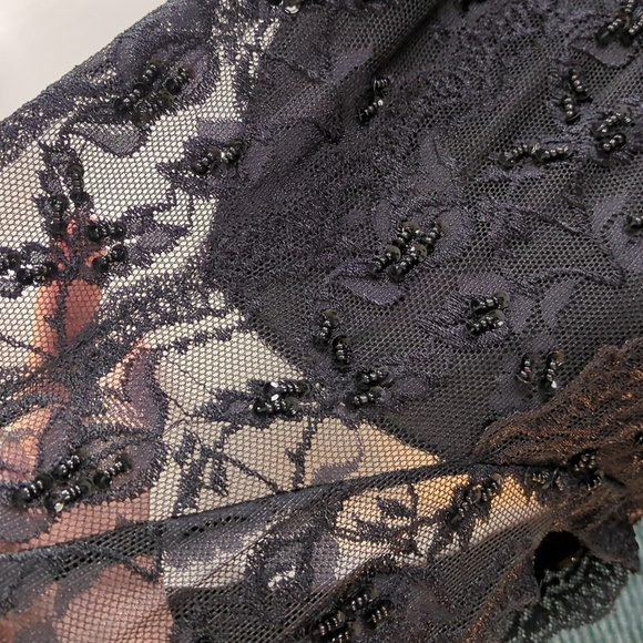 For Kitty Rescue! Blu Sage Tiered Lace Beaded Dress - Picture 6 of 13